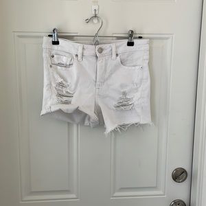 American eagle white denim shorts